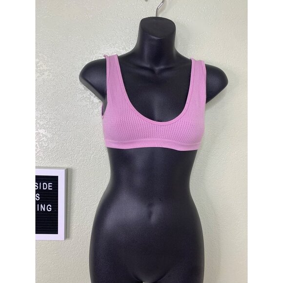 Zara Join Life Seamless Bubblegum Pink Scoop Neck Bra Top Size Large - Picture 2 of 7
